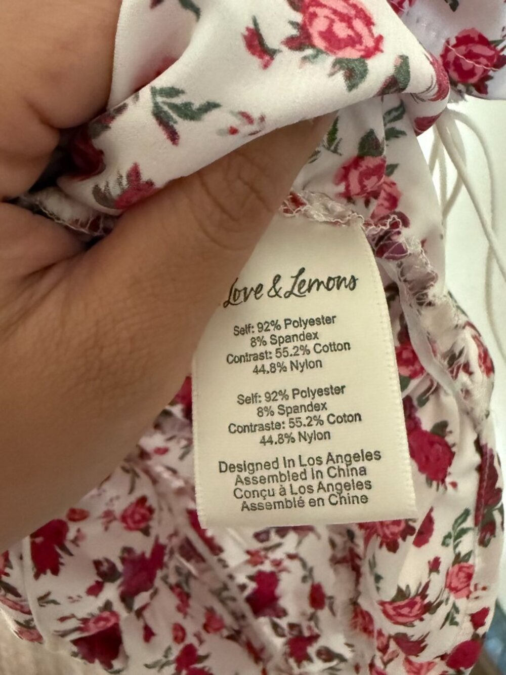 NWT For Love & Lemons Melrose White Pink Floral Ruched Mini Dress XXS - Picture 6 of 7